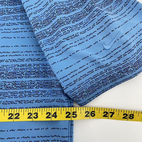 Vintage Nike Golf Men's XL Blue Polo Shirt FIT DRY Micro Print Made in Taiwan - Picture 10 of 11